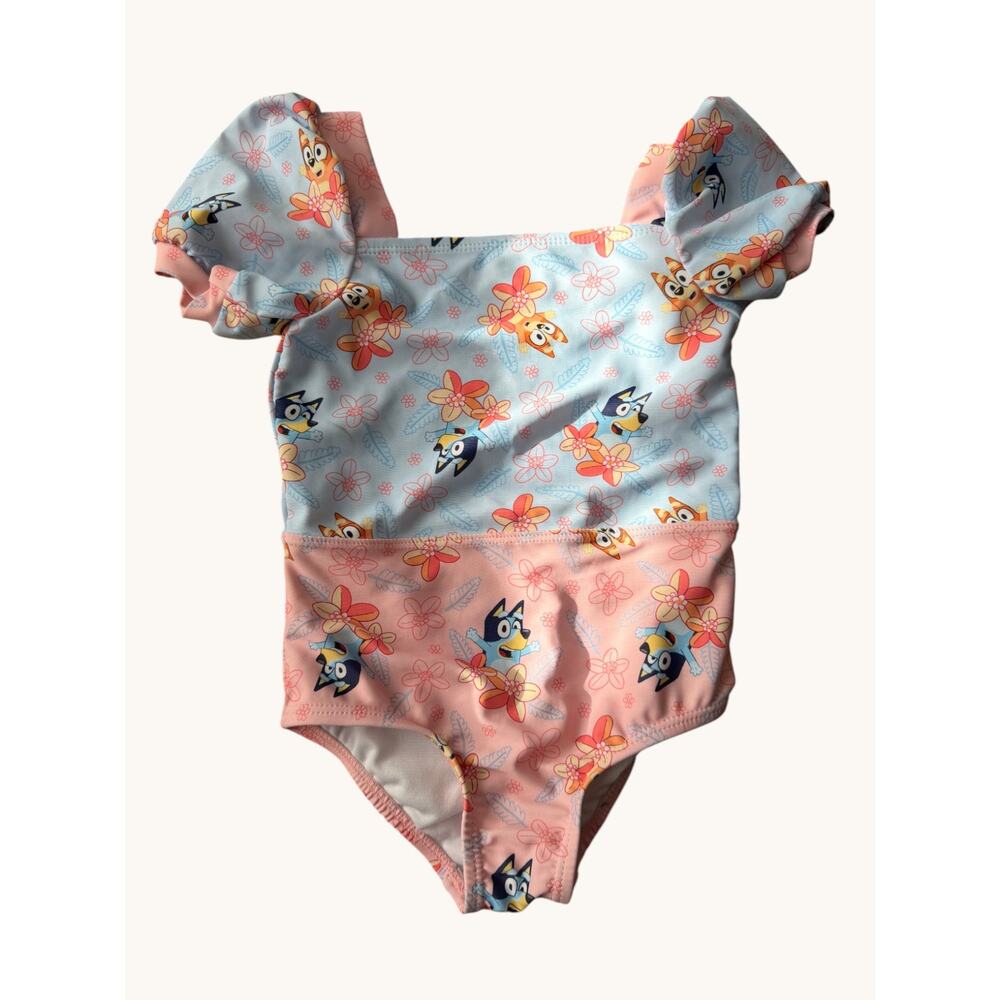 Bluey and Bingo Floral One Piece Swimsuit Girls 3T